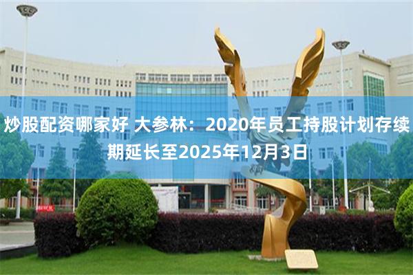 炒股配资哪家好 大参林：2020年员工持股计划存续期延长至2025年12月3日