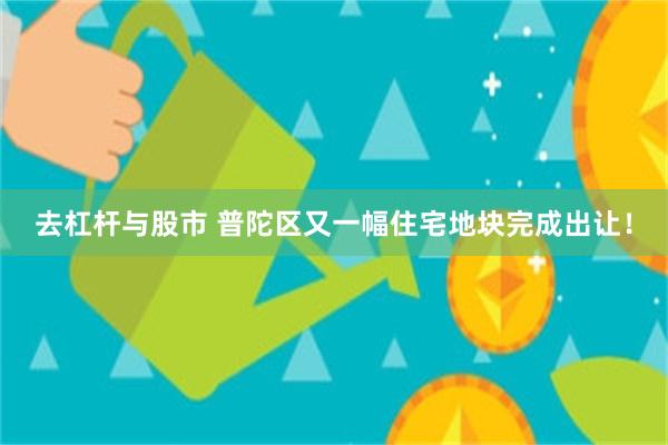 去杠杆与股市 普陀区又一幅住宅地块完成出让！