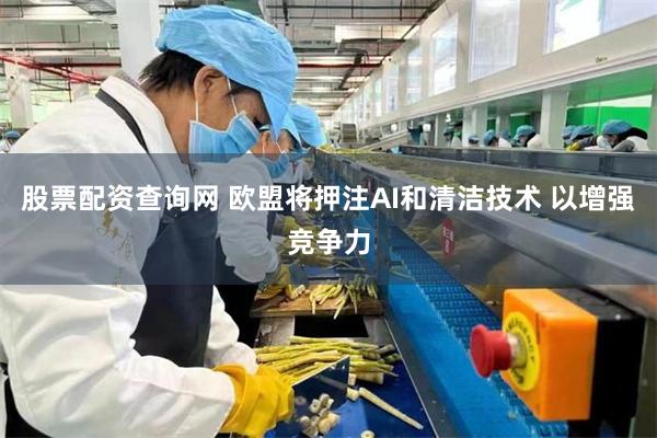 股票配资查询网 欧盟将押注AI和清洁技术 以增强竞争力