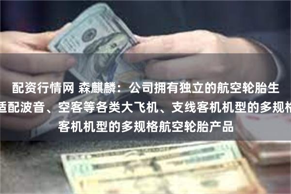 配资行情网 森麒麟：公司拥有独立的航空轮胎生产线，可生产适配波音、空客等各类大飞机、支线客机机型的多规格航空轮胎产品